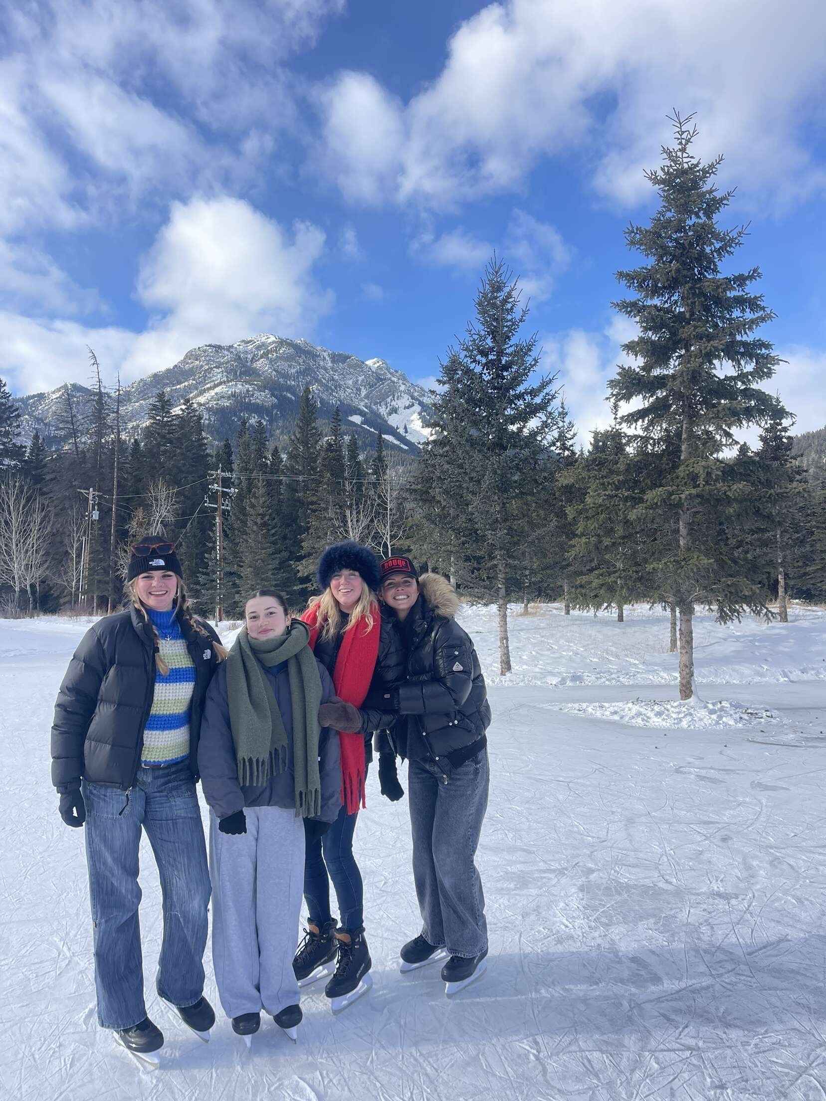 A picture of me and a few girls ice skating