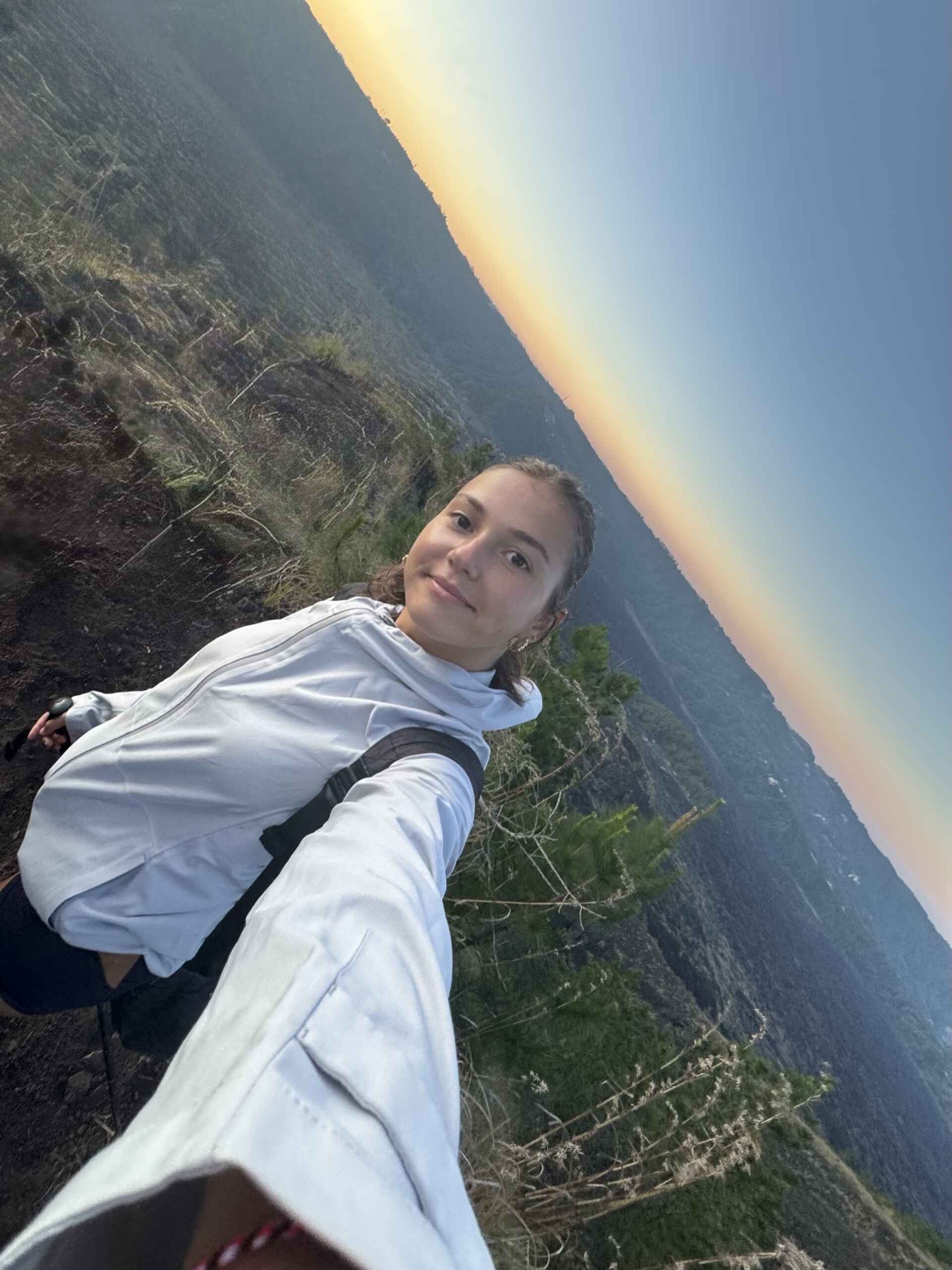 Picture of Noa after hiking a volcano