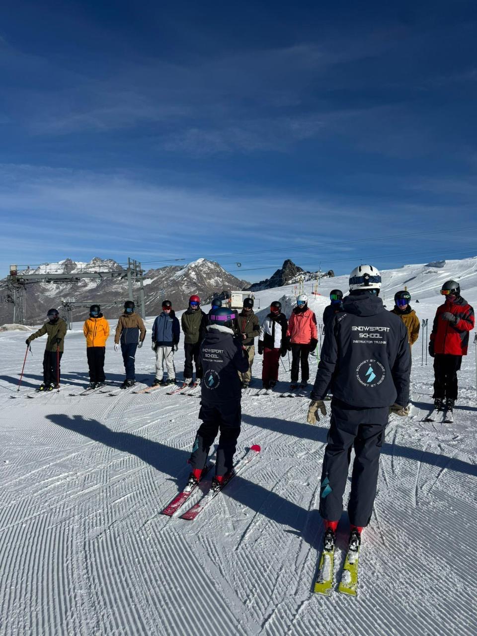 Isabella with her group being trained by their instructors