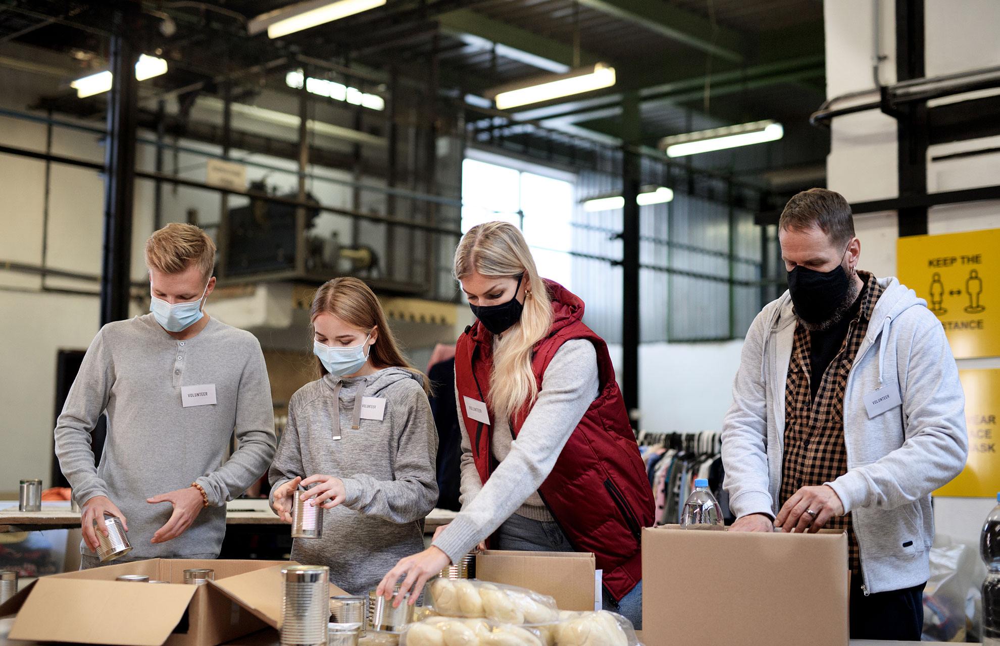 group food bank volunteering during gap year